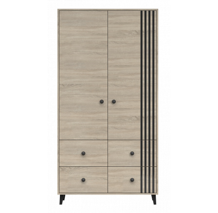 Szekrény 4S2D - FOX 06, Sonoma Tölgy