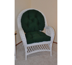 Ratanové křeslo Florida bílé polstr zelený dralon