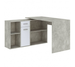 CARROLL íróasztal 1D1S, Beton/Fehér