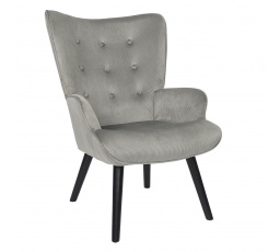 Gulia füles fotel szürke kordbársony