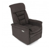 Polohovací křeslo, elektrické zabudované ovládání, hnědá, látka, TV-925 BR2