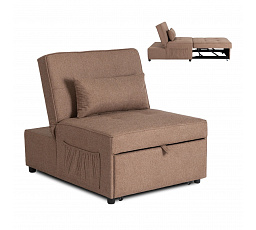 Fotel Rozkładany IBERIS 80 cm do Spania Brązowy