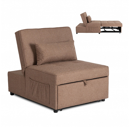 Fotel Rozkładany IBERIS 80 cm do Spania Brązowy