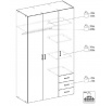 Šatní skříň SID 3d3s (70409), Bílá