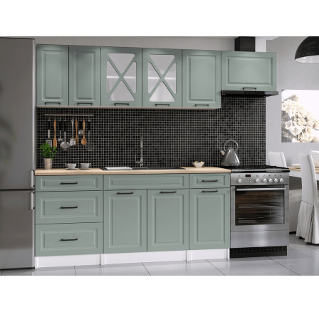 Kuchyňská linka Magda 240/180 světle zelená MAT