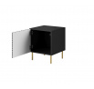 Éjjeliszekrény, fekete matt/fekete matt