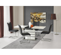 NORD étkezőasztal, fehér/fekete