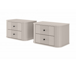 Zestaw szafek nocnych wiszących Vesper 56 cm - kaszmir / czarne uchwyty