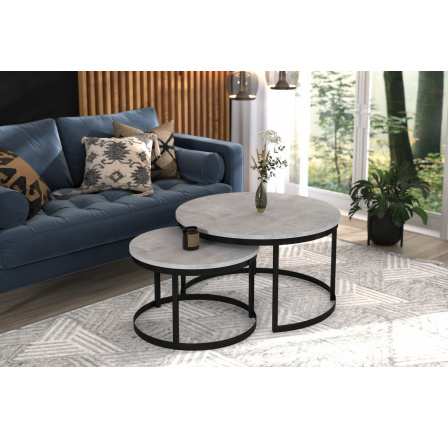 2 az 1-ben dohányzóasztal OKIN Fekete+Beton