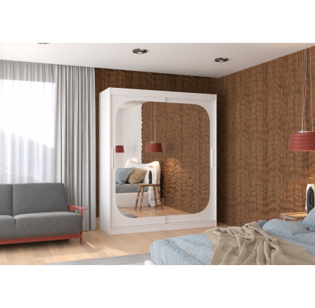 Tolóajtós szekrény tükörrel ARIZONA 180 Fehér+Fehér