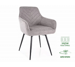 Rugós étkezőszék - forgatható SERVIO BREGO, Szürke 07/Fekete
