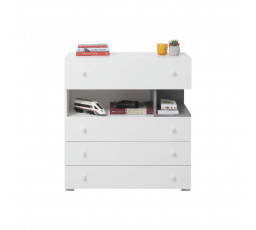 SIGMA komód - SI11, Fehér Lux + Beton