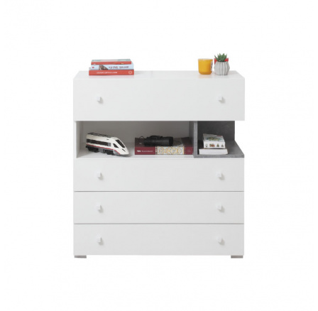 SIGMA komód - SI11, Fehér Lux + Beton