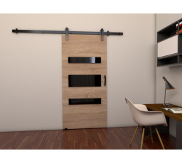 Posuvné dveře LOFT D100, Sonoma/Černá