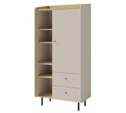 ALESSIO AE 5 polc, Bézs-homok/Tölgy olajozott