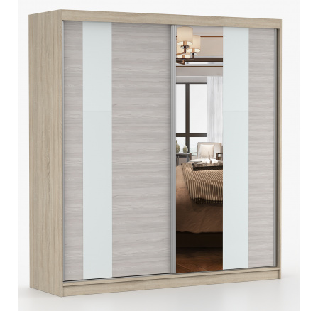 MULTI 32 gardróbszekrény - 203 cm, Sonoma Tölgy/Kathult