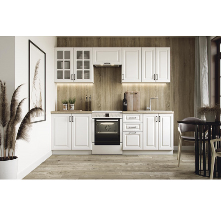 ELIZABETH konyhabútor 240, Fehér/Fehér matt