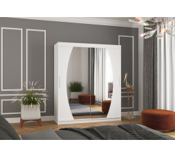 Tolóajtós szekrény tükörrel BALTIMORE 180 Fehér+Fehér