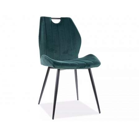 Étkezőszék ARCO VELVET, zöld Bluvel 78/fekete matt