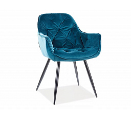 CHERRY VELVET étkezőszék, Türkiz Bluvel 85/Fekete