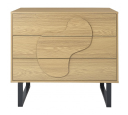 Calypso komód 3 fiókkal tölgy/fekete