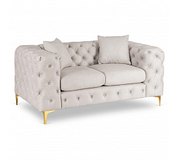 Sofa SORRENTO 2S Dwuosobowa Kremowa Welurowa