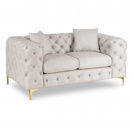 Sofa SORRENTO 2S Dwuosobowa Kremowa Welurowa