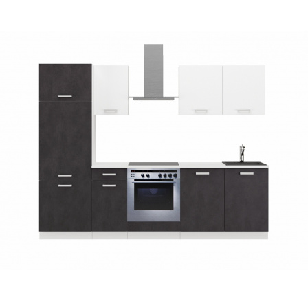 Kuchyňská linka TONI 260 cm, Matera/Bílá