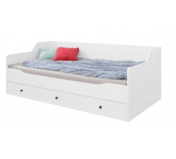 BERGEN ágy - BE13, Fehér Lux + Fehér magasfényű