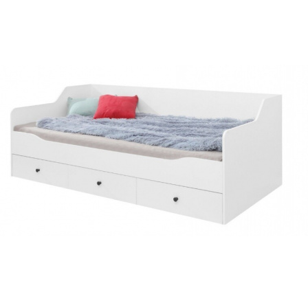 BERGEN ágy - BE13, Fehér Lux + Fehér magasfényű