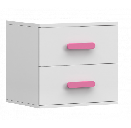 SMYK I - 22 éjjeliszekrény - Fehér Matt/Rózsaszín