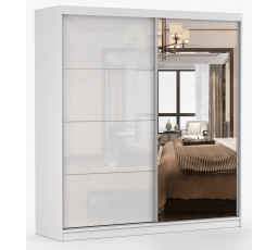 MULTI 35 gardróbszekrény - 233 cm, Fehér/Fényes Fehér