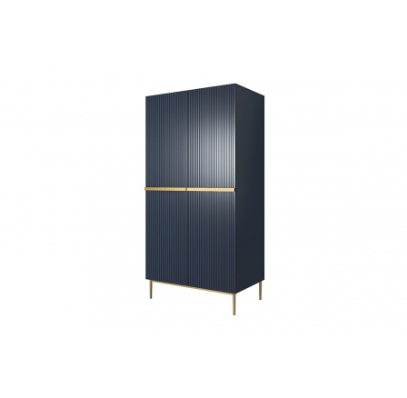 Skříň Nicole 100 cm - modrá MDF / zlaté nožky Skříň Nicole 100 cm - modrá MDF / zlaté nožky
