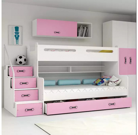 MAX 3 RÓŻOWY BEZ MATERACY 120 X 200 KPL