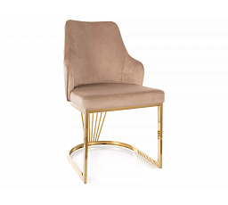 ALURE VELVET étkezőszék, Bézs Bluvel 25/Arany