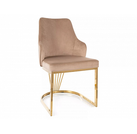 ALURE VELVET étkezőszék, Bézs Bluvel 25/Arany