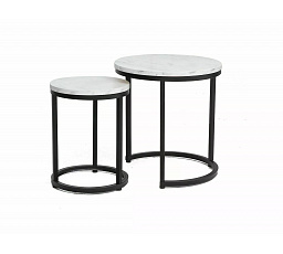 HOLA konferencia asztal, fehér márvány hatás/fekete matt