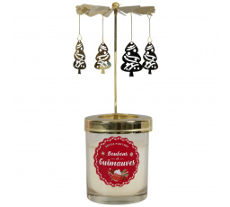 Fehér karácsonyi illatgyertya körhintával