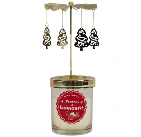 Fehér karácsonyi illatgyertya körhintával