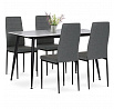 Jídelní set s 4 židlemi, 130x70x76cm, keramika, mramor, ASE-1004 GREY2