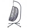 Závěsné křeslo, kov, polyratan, šedá, AZ-V1289 GREY
