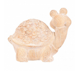 Želva - figurka z magnesia, vzor květin, vel. L, imitace dřeva
