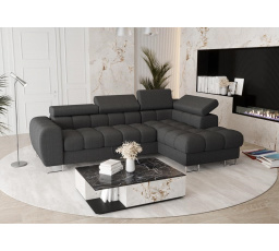 NAROŻNIK ROZKŁADANY ASPEN MINI 260x170 CM - prawa , Odcienie ciemnej szarości