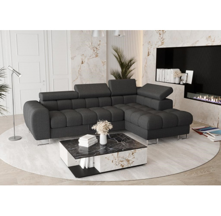 NAROŻNIK ROZKŁADANY ASPEN MINI 260x170 CM - prawa , Odcienie ciemnej szarości