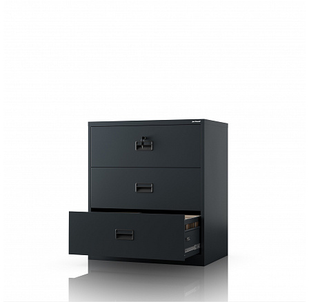 Antracit színű fém iratszekrény: SARA XL V3, 900 x 1020 x 600 mm