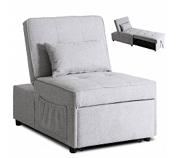 Fotel Rozkładany IBERIS 80 cm do Spania Szary