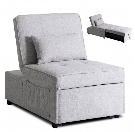 Fotel Rozkładany IBERIS 80 cm do Spania Szary