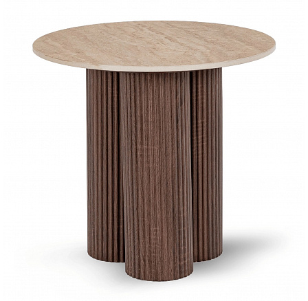 Stolik ALMERIA 50 cm Trawertyn/Orzech