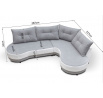 Rohová sedací souprava Abbey P tm.šedá/bílá