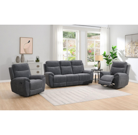 Polohovací sedací souprava Doncaster 3+1+1 023 tmavě šedá